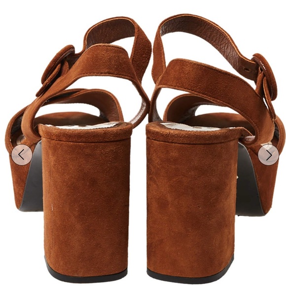 BNIB Prada Suede Platform Brown Sandal cross strap size 38 8 - Picture 5 of 10